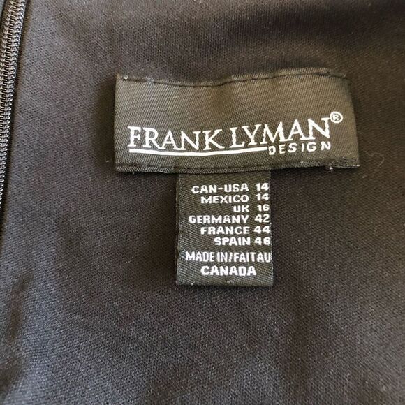 Frank Lyman Design Black & White Zebra Paneled Sleeveless Sheath Dress Size 14 - Picture 5 of 10